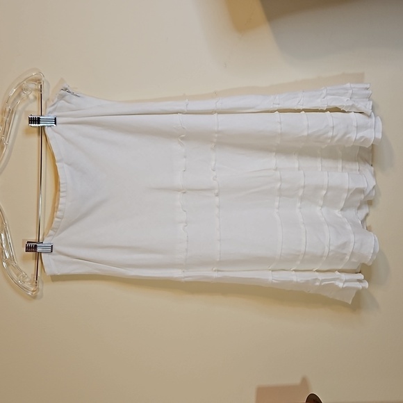 Sharagano white tiered A line midi skirt size 10P - Picture 1 of 8